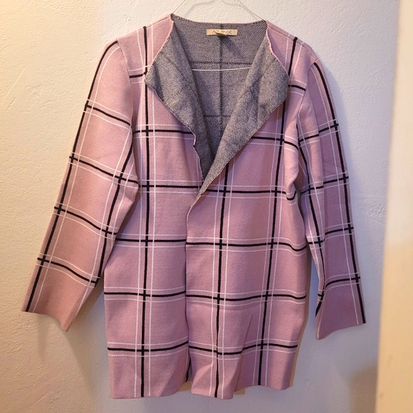Ava Paige XL Pink Plaid Blazier Jacket - Picture 3 of 6